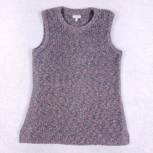 Ella Moss Sleeveless Knit Sweater Ribbed Pullover Sz XL Multicolor Coastal Chic